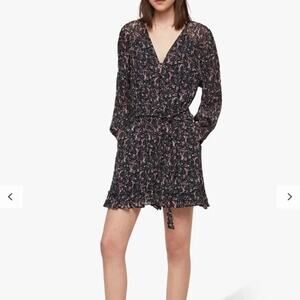 All Saints Kaylee Sketch Romper Long Sleeve Short Romantic Floral Size 6 Flowy